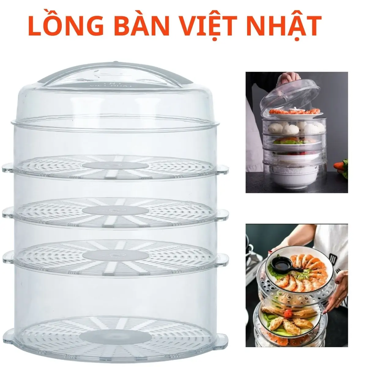 Lồng Bàn 5 Tầng Gấp Gọn Thông Minh Có nắp Đậy Tránh Côn Trùng Bụi Bẩn