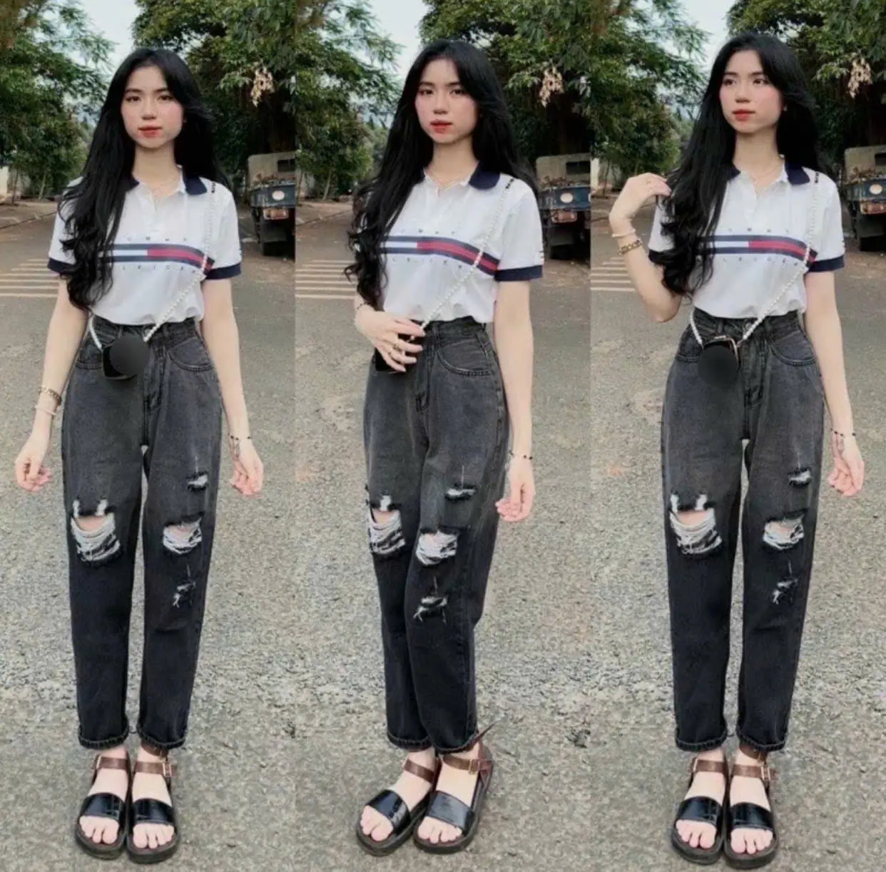 Quần jeans nữ dáng baggy 478 cạp cao trẻ trung dễ phối đồ - Kem - Women