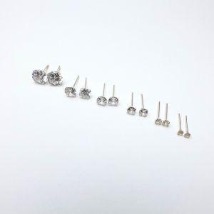 Khuyên tai bạc nụ đá Bạc Thanh Thủy lấp lánh nhỏ xinh bông tai bạc nam nữ nụ đá tròn Cucbic Zirconia size 2.5-8 li 4