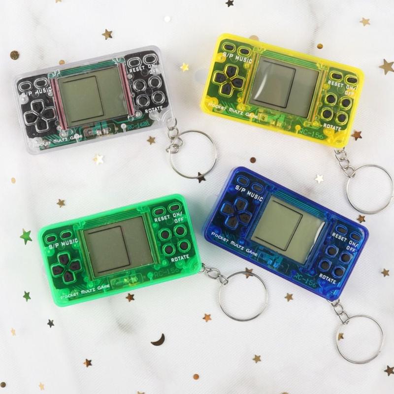 Máy chơi game cầm tay mini, 1 mảnh, ba lô, móc khóa, Xanh da trời , Retro