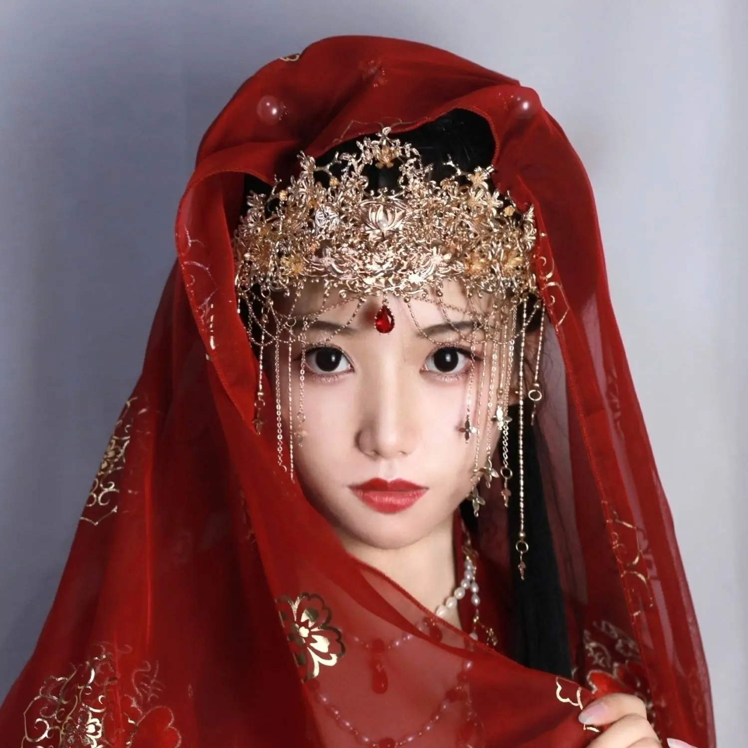 Phụ Kiện Tóc, Hanfu, Vương Miện Trán, Tua Rua Đám Cưới, Đồ Trang Trí Trán, Vương Miện Tóc Bướm, Phong Cách Cổ Trang, Phụ Kiện Cô Dâu Cổ Tích
