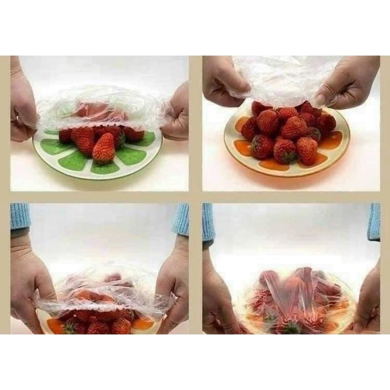 COMBO 5 Set 100 Màng Bọc Thực Phẩm Túi Gấu Màng Bọc Thực Phẩm Pe Có Chun Bọc Đồ Ăn Co Giãn Tái Sử Dụng 2