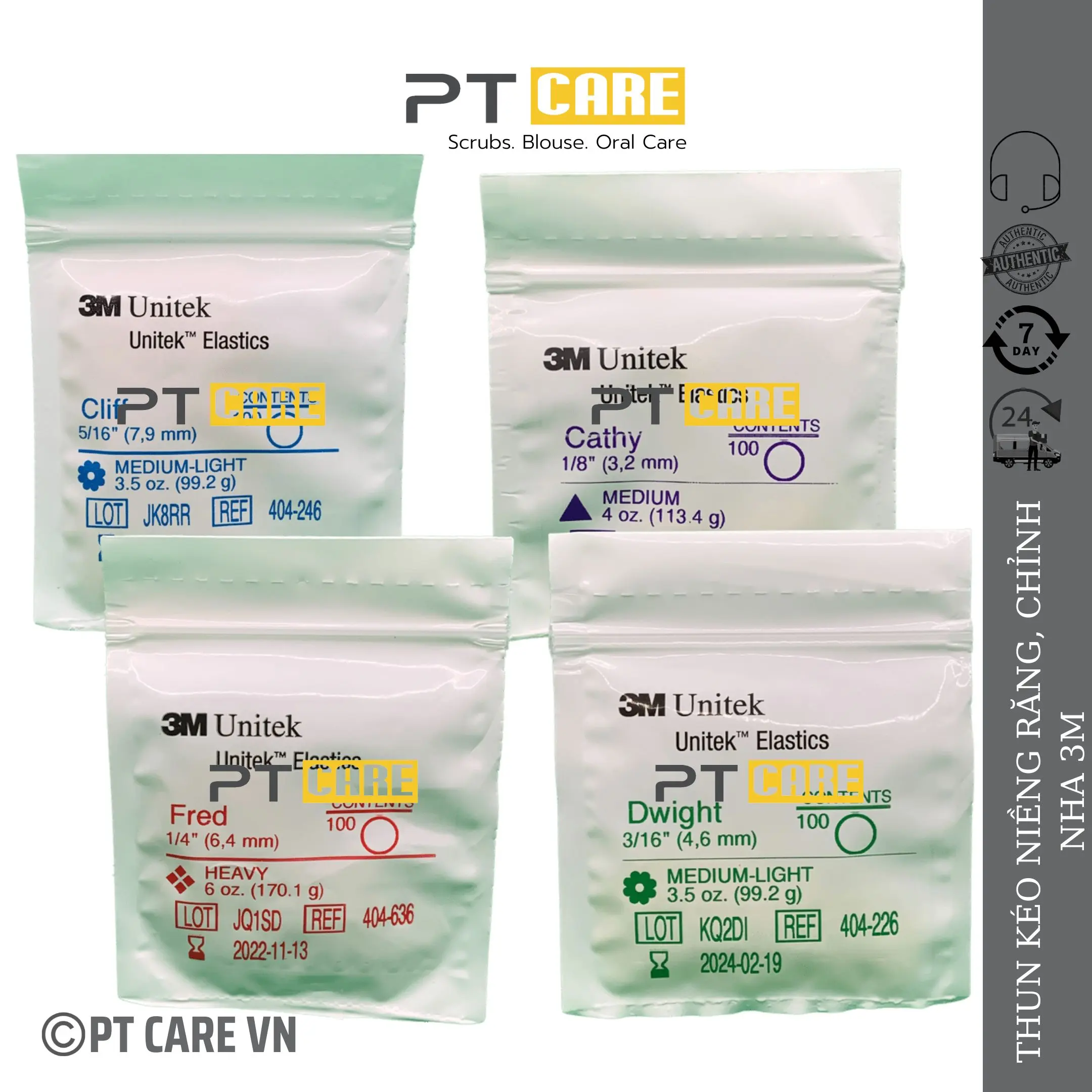 Thun Kéo Niềng Răng, Chun Liên Hàm Chỉnh Nha 3M Unitek Elastics 3.5oz 4oz 6oz