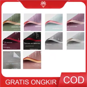 1 Lembar Cellophane BiColor English Wrapping Buket Bunga W029-1
