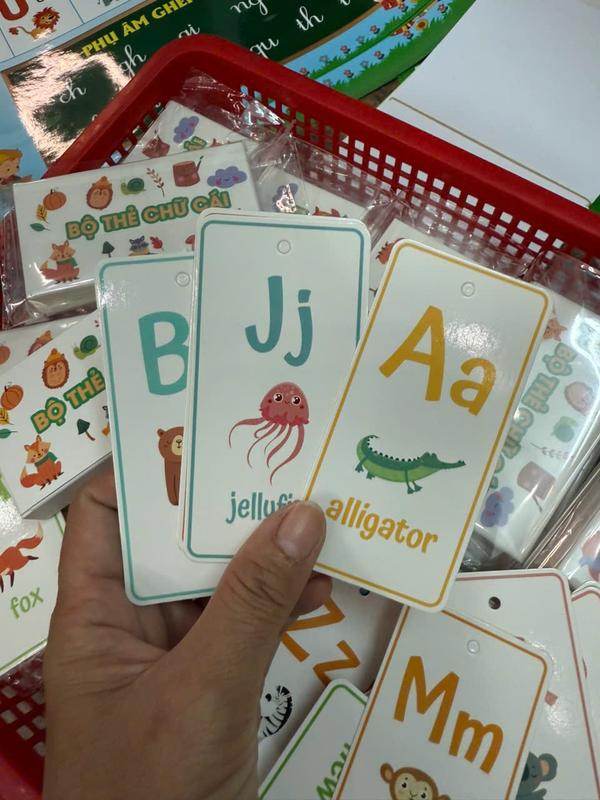 Bộ thẻ bảng chữ cái TIẾNG ANH 26 chữ cái cho bé_Bộ FLASCARD(hình ảnh +từ vựng) 1