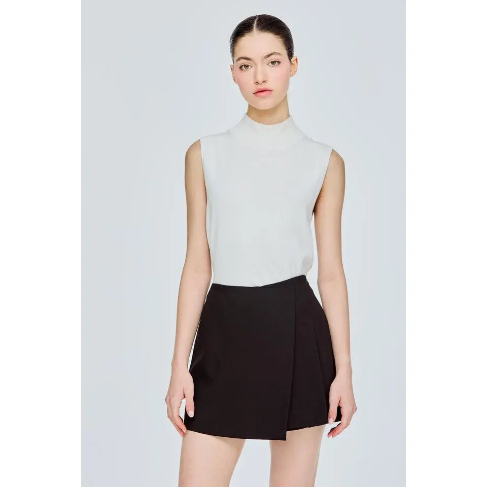 iORA Asymmetrical Pleated Wrap Mini Skort