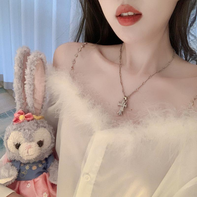 Product Introduction of #SS24 Áo Sơ Mi Dài Tay Lông Thú Trễ Vai, Phong Cách Ngọt Ngào , Dành Cho Phụ Nữ, Mùa Xuân, Mỏng, Thiết Kế Đẹp, Áo Sơ Mi Dáng Rộng Độc Đáo Áo Ngắn áo tứ thân hoàng lan anh váy lộn mèo áo corset bộ đồ thế giới ngầm áo olivia infinite hoodie girl hd 10
