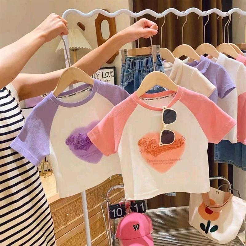 t shirt kaos import anak perempuan / atasan import anak perempuan 2 tahun-7 tahun Katun 1