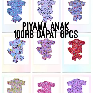 PAKET HEMAT PIYAMA ANAK 1-15 THN HARGA TERMURAH BAHAN POLYMIKRO PREMIUM LOKAL