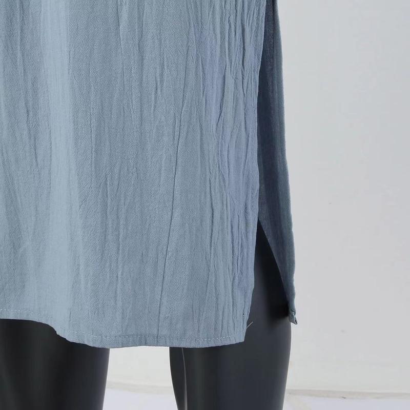 Product Introduction of Muslim Robe New Men's Loose Stand Collar Door Tube Long Sleeve Robe Ethnic Style Robe 18