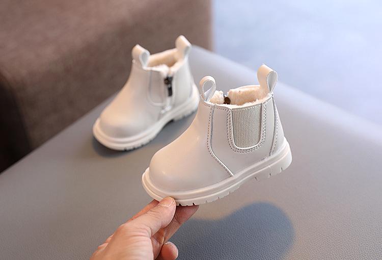 Product Introduction of Baby Boots Autumn Winter Infant Warm Fur Shoes Newborn First Walkers Baby Toddler Boy Girl PU Leather Ankle Boots Beige, Pink 12