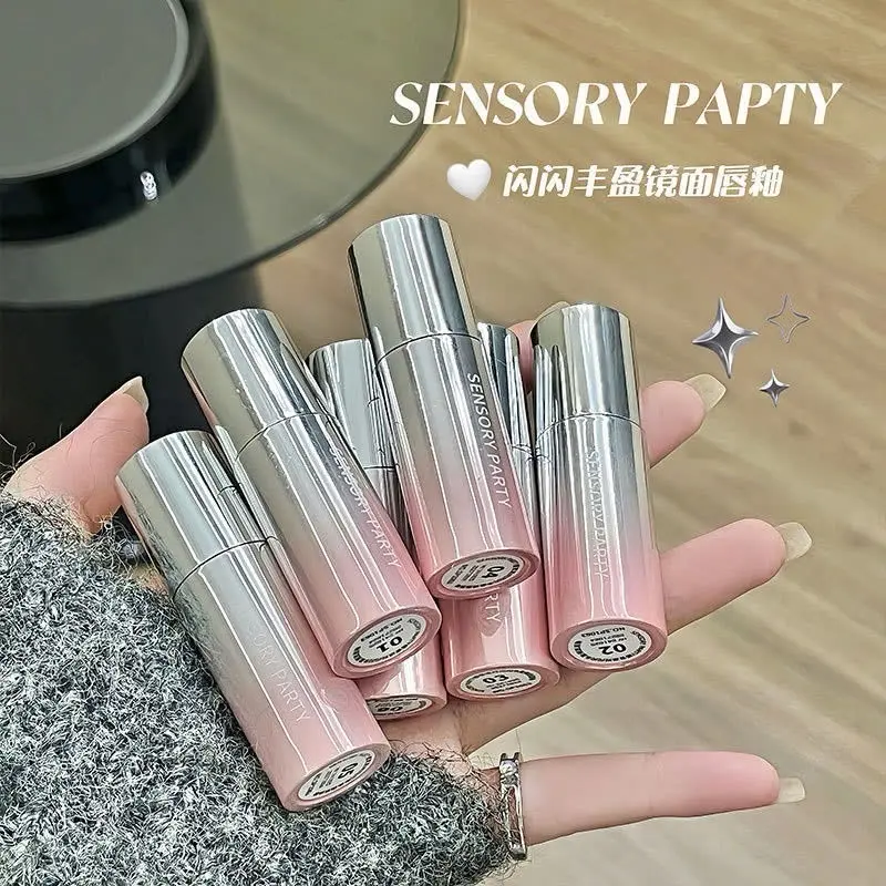 Son kem bóng gương Sensory party dưỡng ẩm, làm sáng da Nữ Trang Điểm Cosmetic