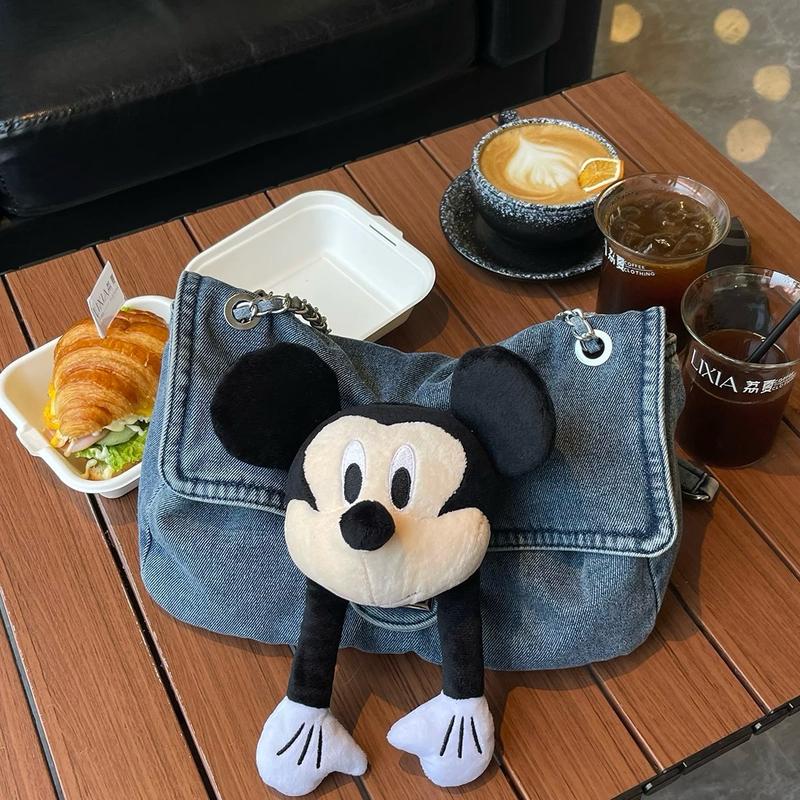 Túi xách mickey jean sang xinh thời trang size 30cm Bag Da
