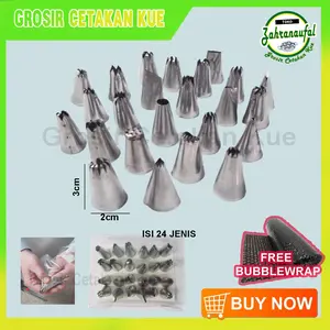 1 PACK [ISI 24 PCS BERBAGAI MOTIF] SPUIT MIKA BAHAN STAINLESS Kitchenware
