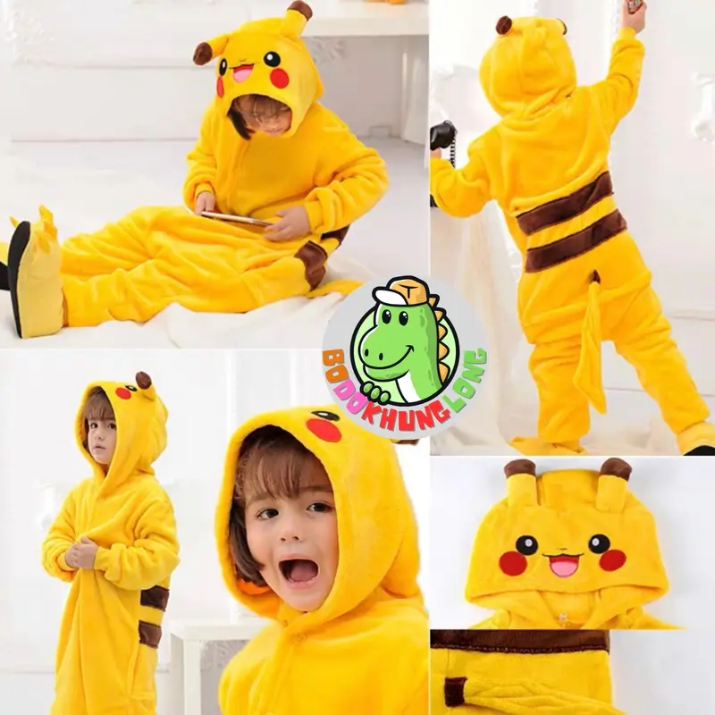 Bộ đồ Stitch Xanh, bộ đồ hình thú cho Trẻ em và Người lớn hàng Quảng Châu Loại 1 [KL20] 6