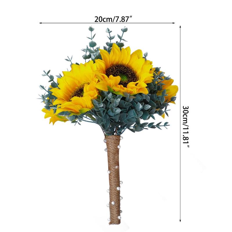 Product Introduction of Wedding Artificial Sunflower Bouquet Simulation Flower Ornaments Decoration for Wedding Flower Arrangement Decoration 0