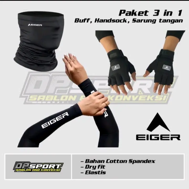 Paket hemat 3 in 1 buff masker gunung ARM SLEEVE pelindung tangan dan sarung tangan egr lengkap termurah 0