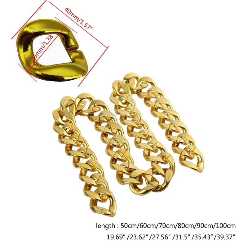 Vòng Cổ Dây Chuyền Chunky Lớn, Chất Liệu Nhựa, Phong Cách Thập Niên 90, Vòng Cổ Trang Phục Vàng Hip Hop, Đạo Cụ Chụp Ảnh, Trang Sức Phụ Kiện Rapper Hip Hop 2