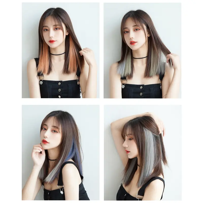 HIGHLIGHT WIG / HAIR CLIP RAMBUT PALSU WANITA ON / EXTENTION LURUS 50CM - 60CM tinsel  hair 5