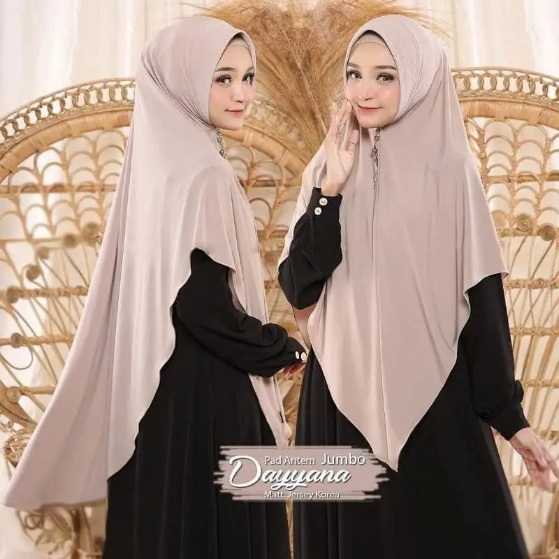 Jilbab Syari Bergo Jumbo Dayyana Khimar Syari Berbahan Jersy ZHI 7