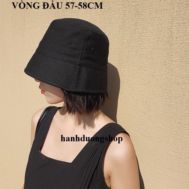 Nón tai bèo vành cụp trơn không thêu logo mũ bucket vành cụp rộng 6cm vòng đầu 57-58cm vải cotton phù hợp nam và nữ Hat Women Cao Su