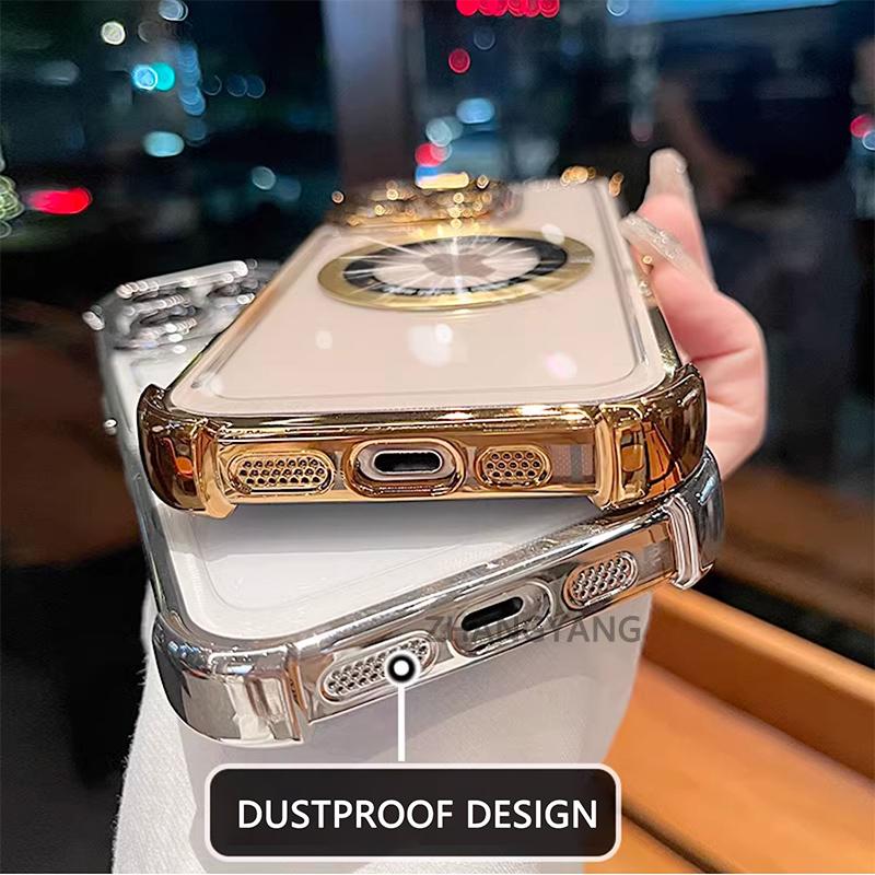 Casing Transparan Airbag Anti Guncangan Untuk OPPO A57 4G 2022 A77 A77s 4G Case  OPPO A77 5G 2022 TPU Soft Silikon Empat Sudut Shockproof Phone Cover Magnetic Penutup Telepon