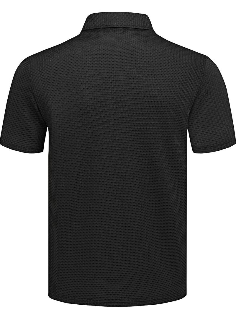 Product Introduction of Men's Regular Fit Jacquard Polo Shirt, Casual Breathable Quick Drying Short Sleeve Top for Summer, Fashion Men's Clothes for Daily Wear, Gamis 6