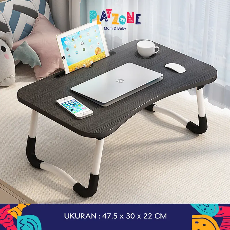 PlayZone COD Meja Laptop Lipat Portable Meja Belajar Anak Multifungsi Anti Air Karakter dan Polos Kayu 2