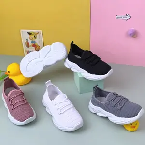 SEP-ANAK009 (Tanpa Kotak) Sepatu Anak Unisex Sneakers Size 25-34 Tali 4 Warna Simple Polos Anak Import