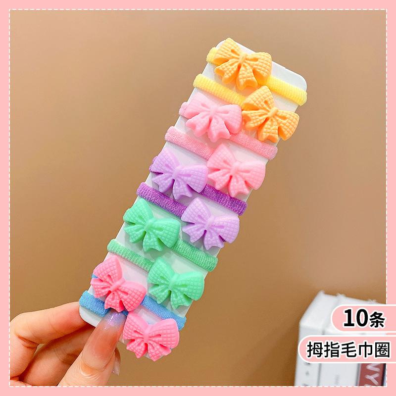 10 PCS for Children Cute High Stretch Headband Hair Accessories Little Girl Candy Color Trendy Hair Circle Headband 2