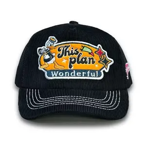 Topi Jaring Corduroy Trucker hat Black Ducky Thisplan