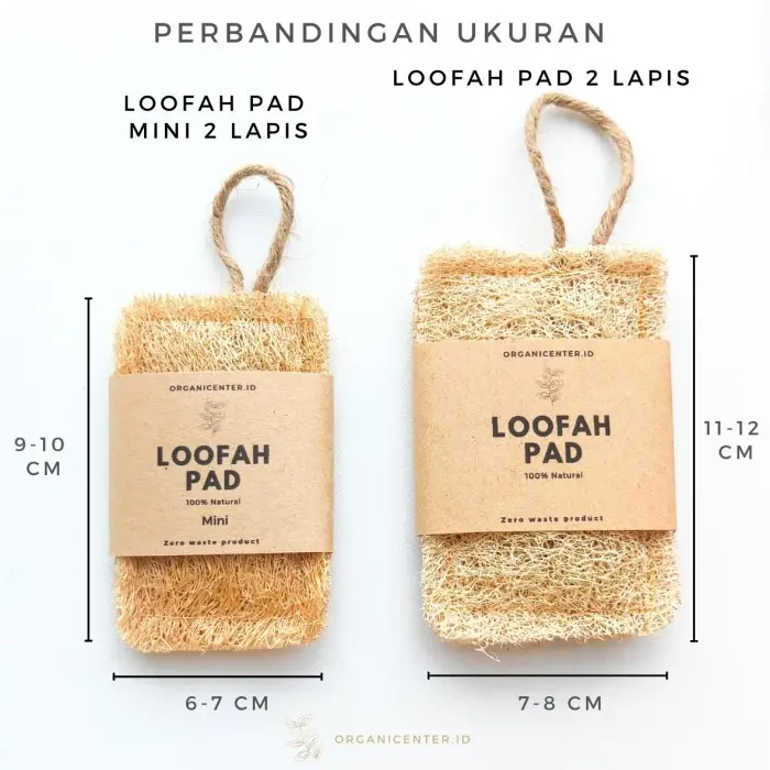 Loofah Pad Mini Dua Lapis Spons Gambas Oyong Natural Alami Sabut Cuci 1
