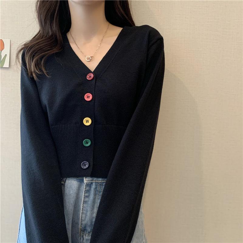 Product Introduction of Áo Thun Dài Tay Cho Nữ, Áo Ngắn Cạp Cao, Cổ Chữ V, Sang Trọng, Hàng Dệt Kim, Mùa Xuân Và Mùa Thu Top 16