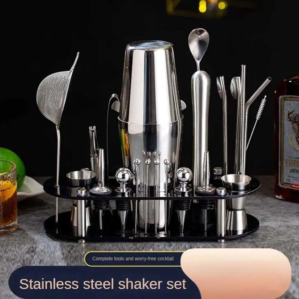 Shaloly Bartender Set Cocktail Boston Shaker Stainless Steel 28 PCS - Solusi Lengkap Untuk Mixologist Profesional, Elegan, dan Efisien