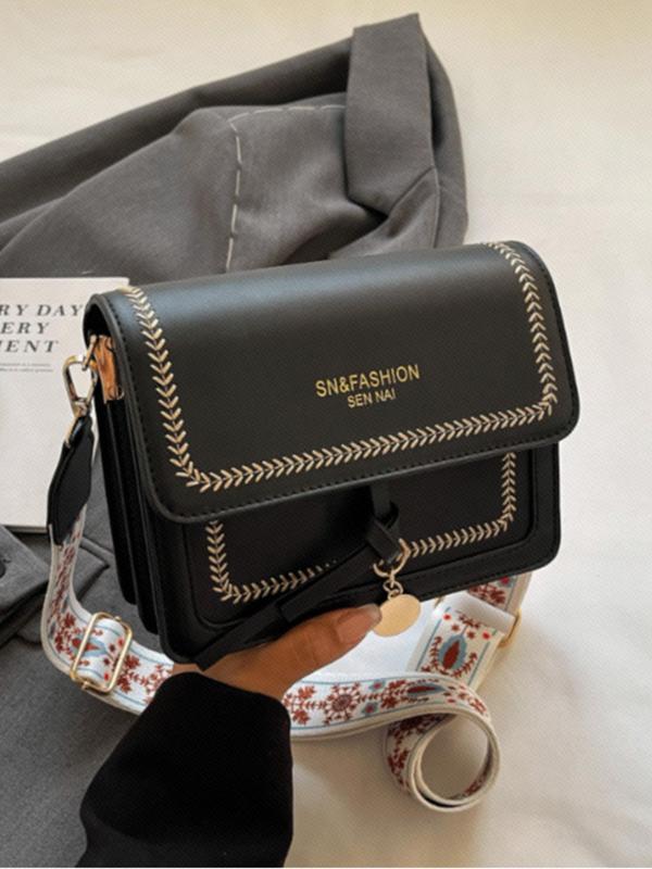 Fashion Colorblock Flap Square Bag, Casual PU Leather Crossbody Bag for Women, Trendy Versatile High-quality Daily Commuting Bag Designer Bags 7