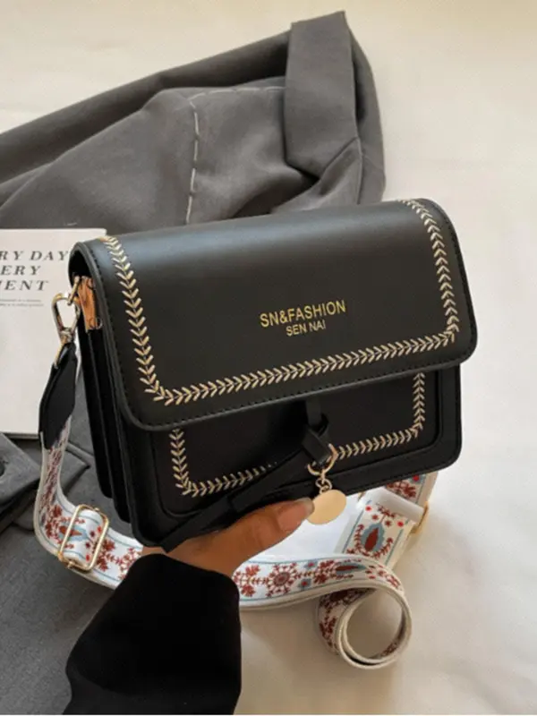 Fashion Colorblock Flap Square Bag, Casual PU Leather Crossbody Bag for Women, Trendy Versatile High-quality Daily Commuting Bag Designer Bags 7