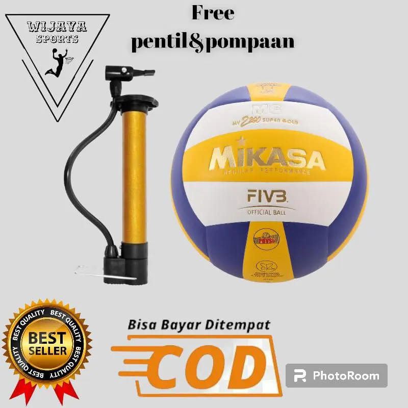 BOLA VOLI MV2200 SUPERGOLD MT1L BOLA VOLLY BOLA VOLLI VOLLEY GRATIS POMPA PENTIL DAN JARING TERBARU MURAH
