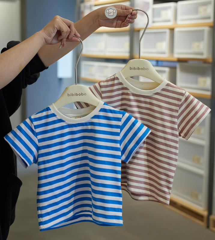 Áo Phông Cộc Tay Kẻ Ngang Cotton Mềm Mại Cho Bé - Bibibobo 0