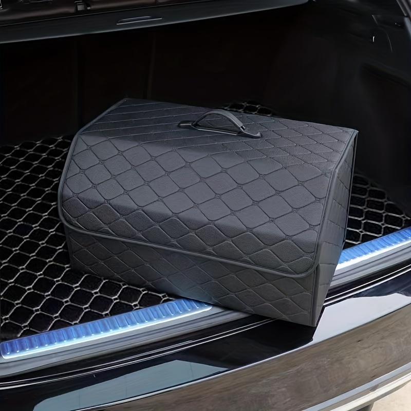 Foldable Car Trunk Storage Box, PU Leather Car Trunk Organizer, Multifunctional Car Storage Box, Universal Car Interior Accessories 0