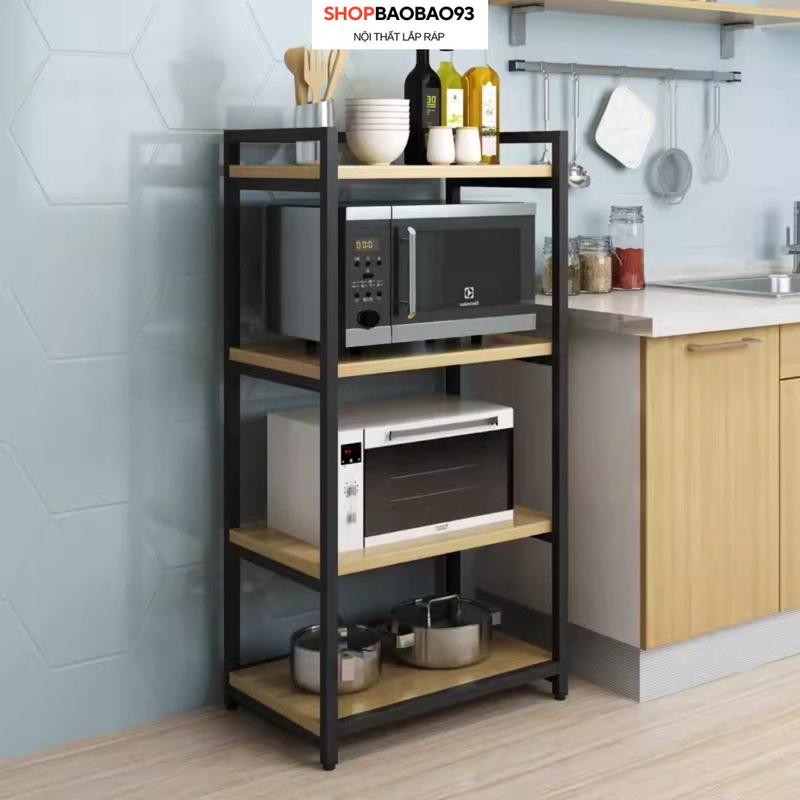 Kệ gỗ đựng đồ nhà bếp kệ bếp đa năng 4 tầng chất liệu MDF chắc chắn Kitchen - B110