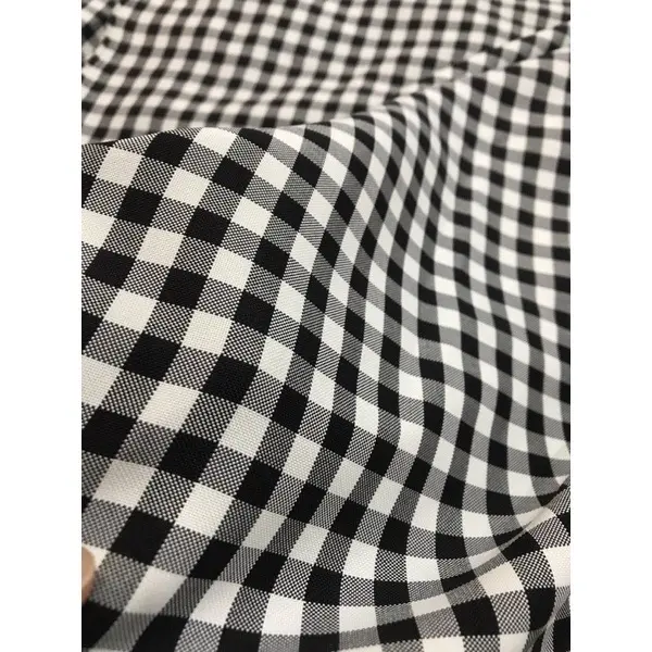 ￼Vải Cotton sọc caro 8ly màu trắng đen mềm  mát (khổ 1m5)may đầm váy , áo sơ mi,đồ bộ 1