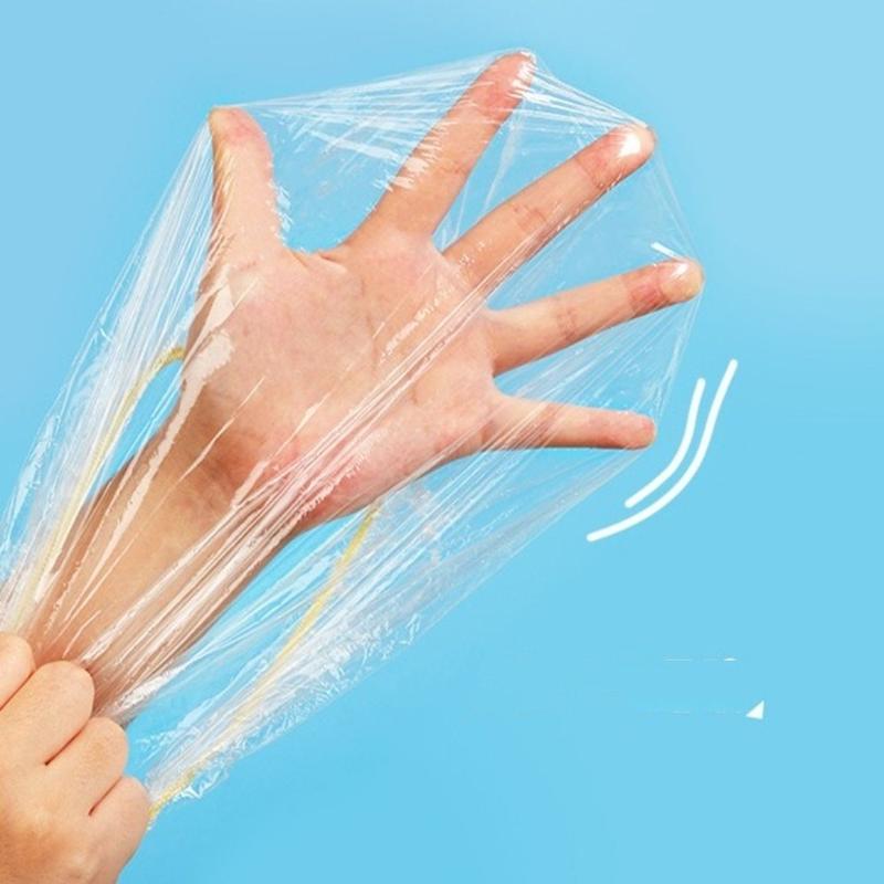 Product Introduction of 100pcs Elastic Food Lids White plastic wrap Elastic Mouth Fresh-Keeping Disposable Food Cover Plastic Bags For Fruit Vegetable 17