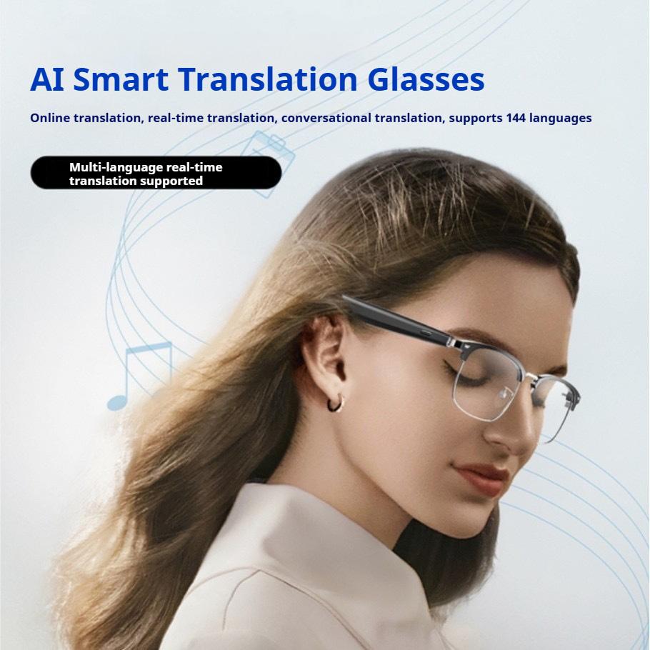 YJ005F AI Smart Translation Glasses, Blue - Light Blocking & Metal Frame, Real - Time 150 Languages Translation, Multi - Scene - Image 2