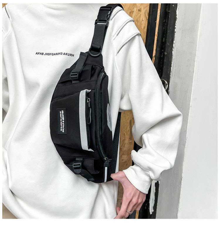 Product Introduction of New Japanese Ins Chest Bag Harajuku Large-Capacity Crossbody Bag Men's Fashion Brand Multi-Functional Travel Sports Small Bag All-Match Waist Bag 10