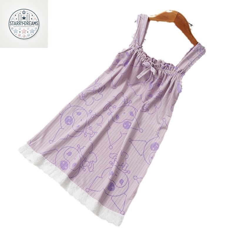 Product Introduction of ชุดนอนสลิง Jacquard เจ้าหญิงหวาน สำหรับเด็ก ดีไซน์การ์ตูนคุโรมิ ชุดเลานจ์ลำลอง มีสต็อก 95-155cm 2