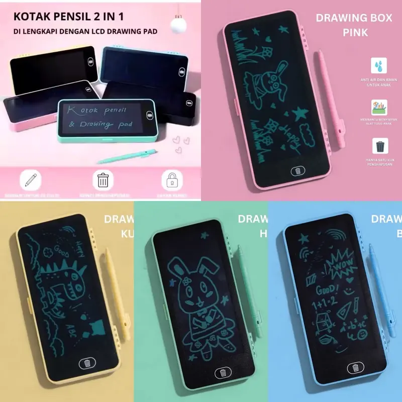 Kotak Pensil Digital Drawing Tablet Box Case Pencil Drawing Pad Edukasi 2in1 Mainan Tablet Gambar 0