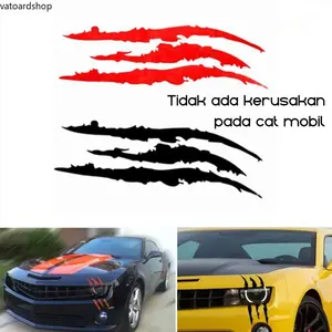 Stiker Mobil Tahan Air Motif Cakar Kucing untuk Kap Mesin Body Pintu Motor dan Mobil Aksesoris Eksterior Lucu Sporty Awet Anti Gores Mudah Ditempel