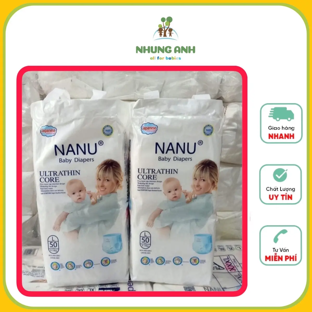SALE Bỉm NANU 1 BỊCH ĐỦ SIZE DAN VÀ QUẦN Cho Bé