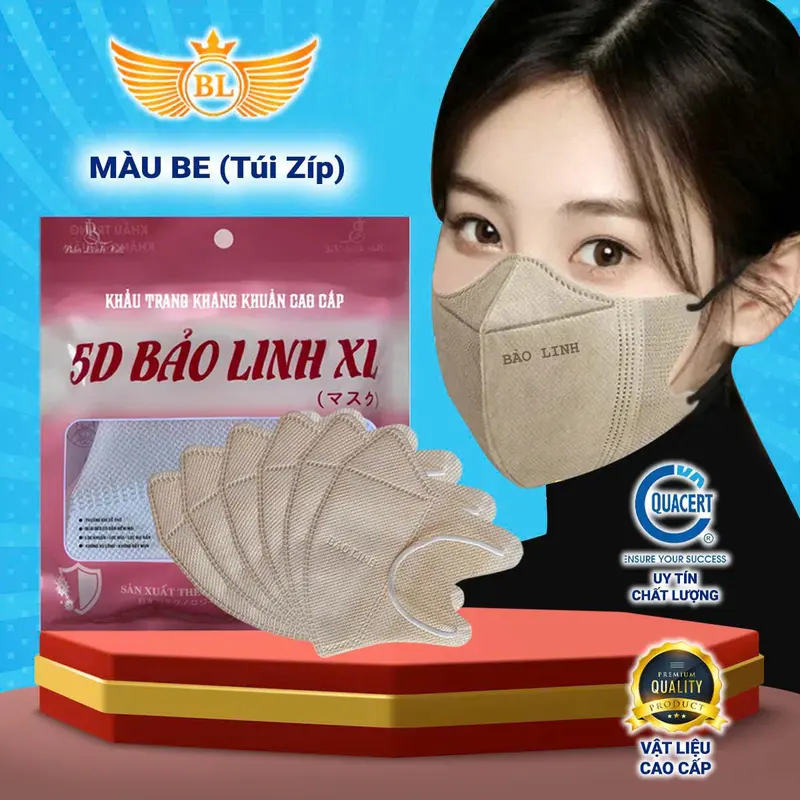 Thùng 100 chiếc khẩu trang 5D người lớn Bảo Linh XL chính hãng cao cấp dày dặn chống vi khuẩn, chống bụi mịn, chống tia UV. Nam Kiềng 0