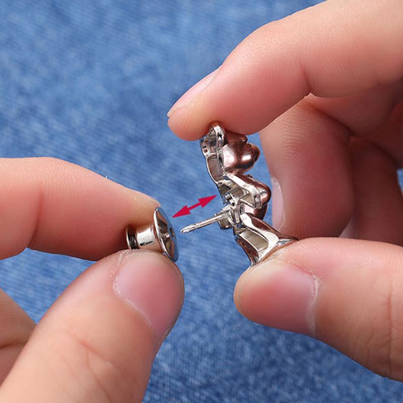 Product Introduction of 1Pair Nail-free Jeans Bear Waist Buckle Removable Closing Artifact Invisible Snap Button Tightening Waistband Button Adjustable 13
